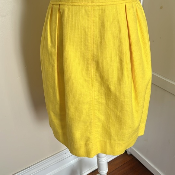 J.Crew Factory Textured Cotton Bright Yellow Classic Sleeveless Dress - Size 4 - Picture 4 of 9